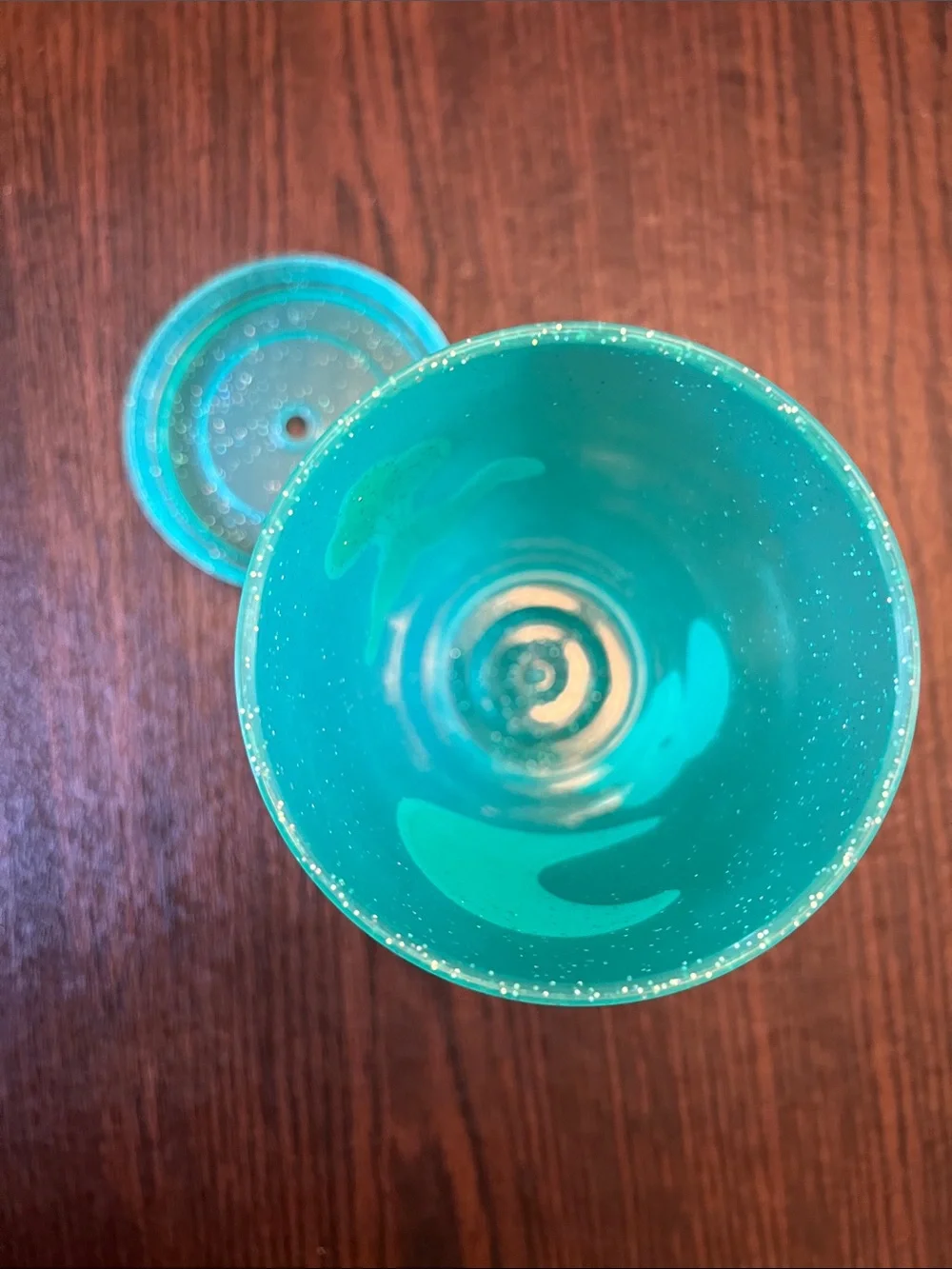 Teal Glitter Plastic Party Cup with Stickers